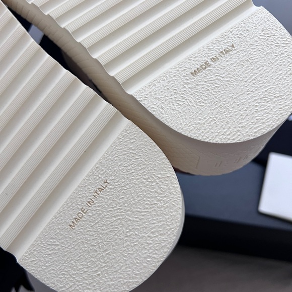 Auth Chanel BNIB 23A White Beige CC Logo Platform Strap Sandals - Size 38 - Picture 9 of 11